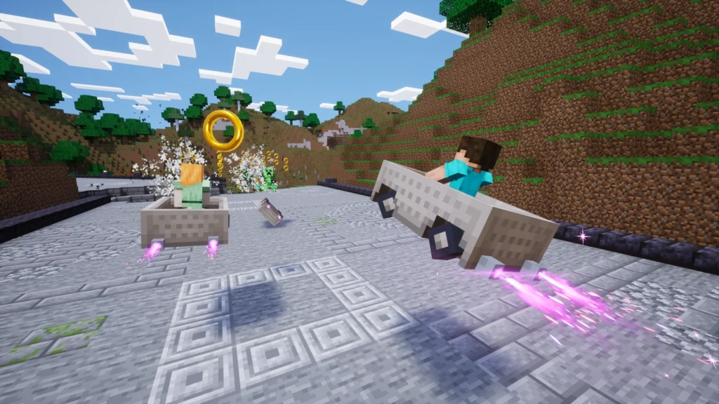 Minecraft Pack Speeds into Sonic Racing: CrossWorlds With Steve, Alex, Creeper and a Blocky New Course 1 Minecraft Pack Speeds into Sonic Racing: CrossWorlds With Steve, Alex, Creeper and a Blocky New Course 1