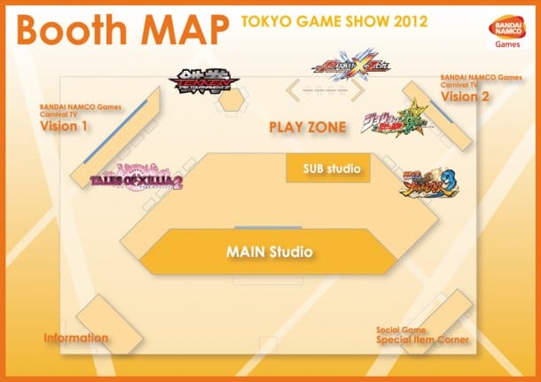boothMap Namco Bandai Games Release Tokyo Game Show 2012 Booth Map 1