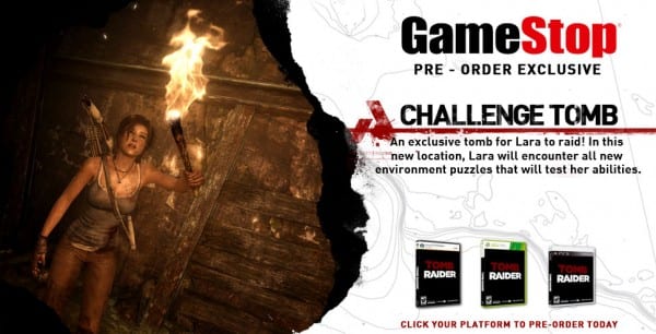 Gamestop Square Enix Announce North American Pre-Order Bonuses for Tomb Raider 1