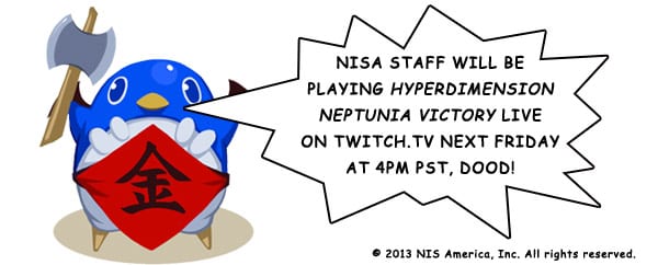 NIS America Staff to Play Hyperdimension Neptunia Victoria on Twitch.tv This Friday 1 pbcomic294