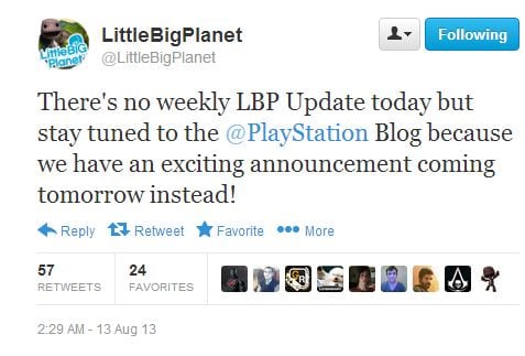 "Exciting" Announcement Regarding the LittleBigPlanet Series Set for Tomorrow 2 LBPTweet