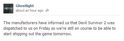 Ghostlight May Be Sending Out Copies of Devil Survivor 2 Anytime From Tomorrow 1 ghostlight