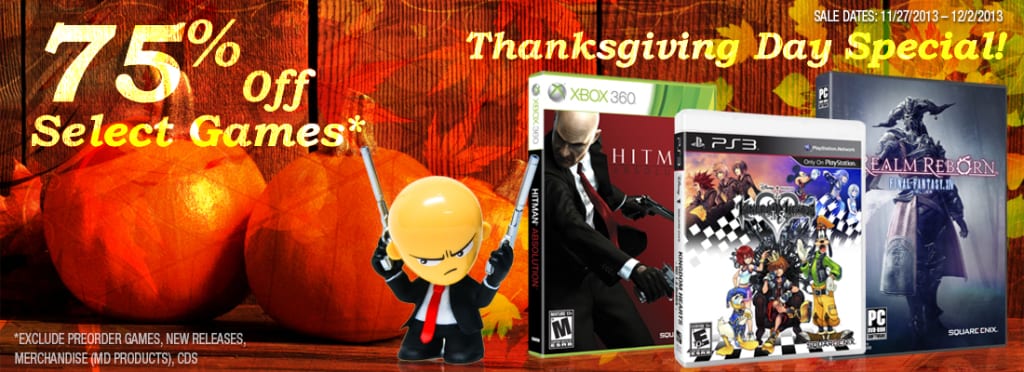 Square Enix Announce Thanksgiving Sale via Online Store 1 banner