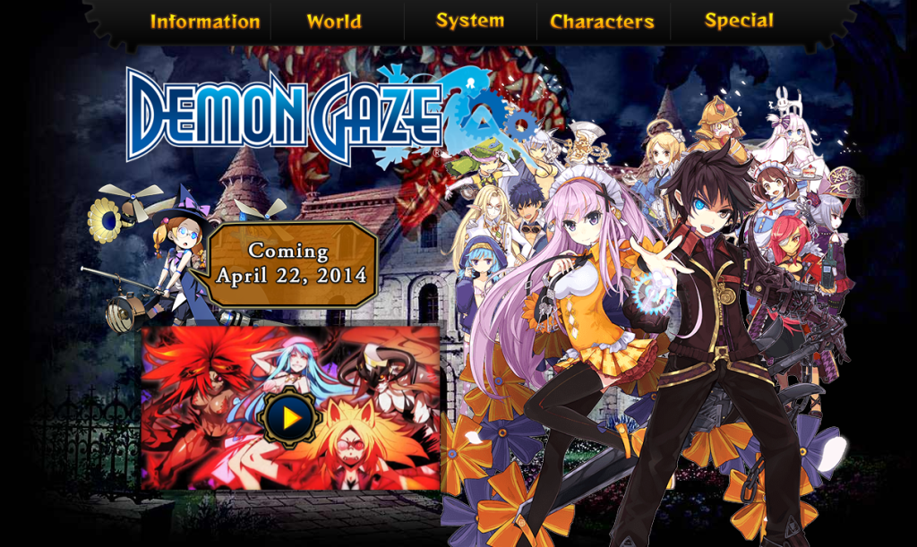 NIS America Release Official Website for Demon Gaze 1 DemonGaze