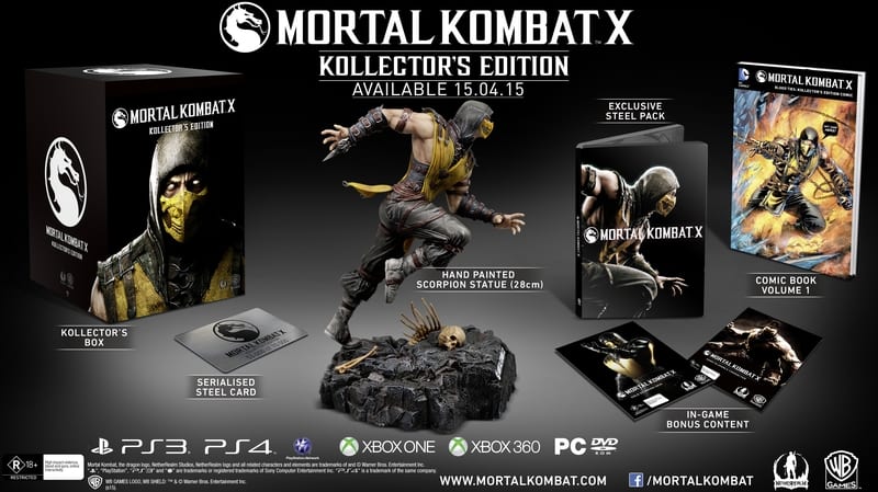 WB Games Australia Announce Product Range for Mortal Kombat X 2 Mock-up_Collector MKX All Platforms_ANZ_Rated