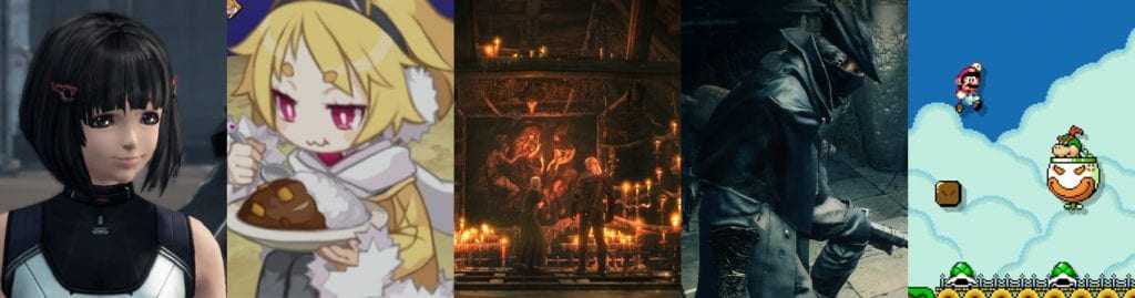 The Otaku's Study's Video Game of the Year 2015 - Award Winners 1 Five Game of the Year Nominees: Xenoblade Chronicles X, Disgaea 5, The Witcher 3: Wild Hunt, Bloodborne, Super Mario Maker