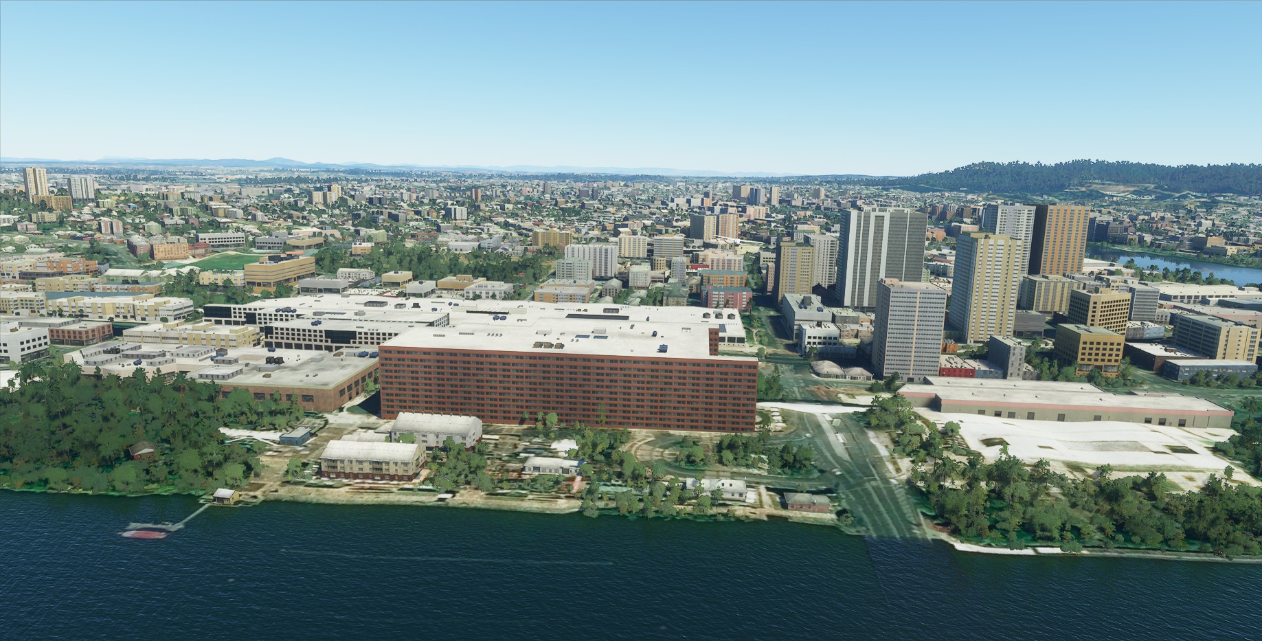 Brisbane's South Bank in Microsoft Flight Simulator 2 Brisbane's South Bank in Microsoft Flight Simulator 2